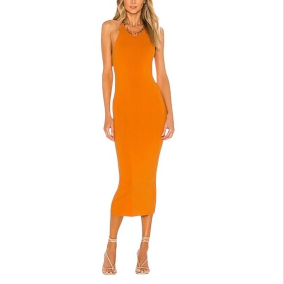 A.L.C. Dresses & Skirts - ALC Marc knit midi dress sleeveless orange vacation tropical bright revolve S